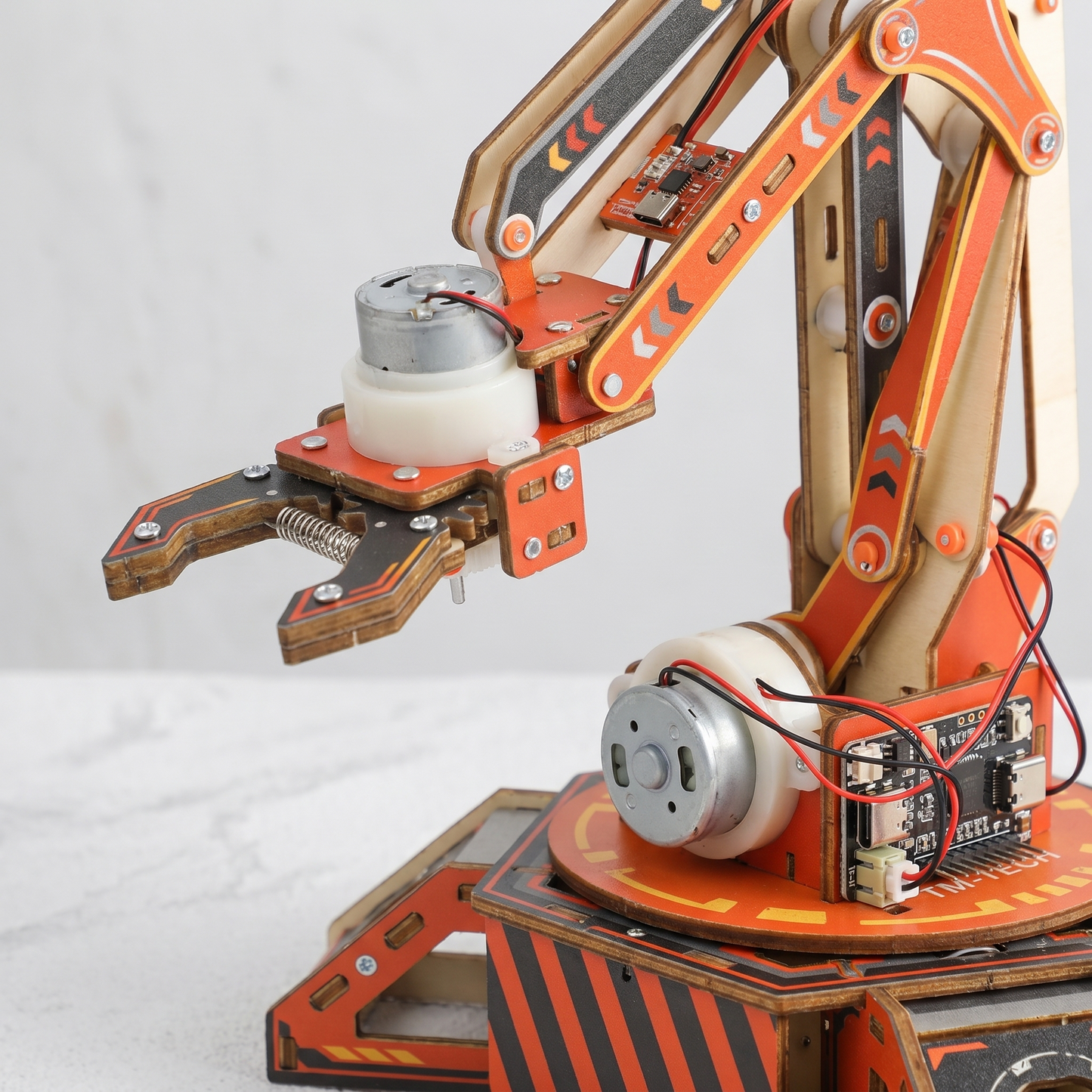 DIY Wooden Robotic Arm Building Kit - Remote Control STEM Project