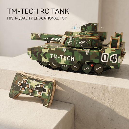DIY Wooden RC Tank Kit | 2.4G Remote Control Tank (Shoots Water Bullets)