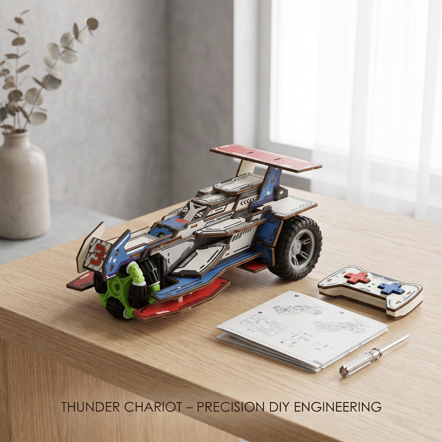 Premium 2.4G Wooden RC Drift Car DIY Kit | STEM Educational Building Toy for Kids