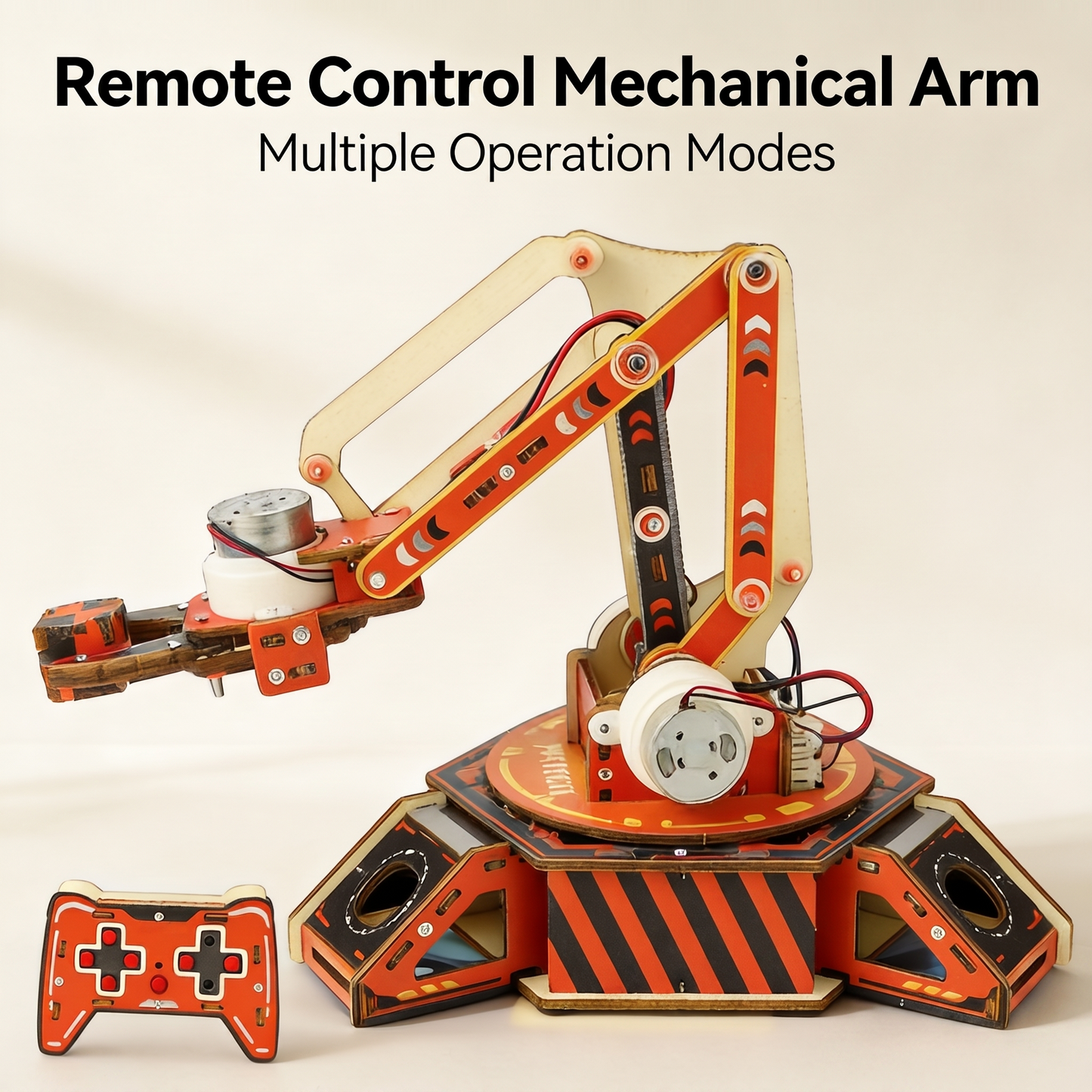 DIY Wooden Robotic Arm Building Kit - Remote Control STEM Project