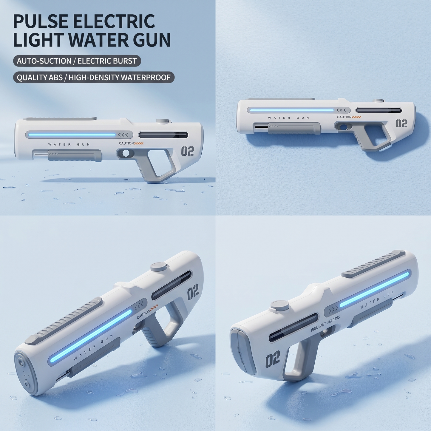 Future Flow Electric Water Gun - Automatic Refill Long Range with LED Lights