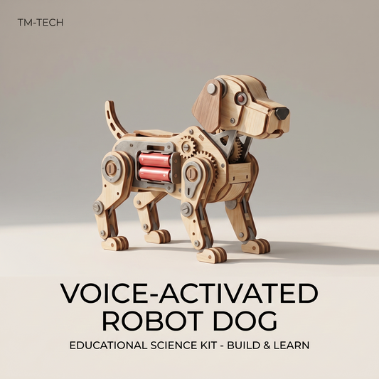 Sound-Activated Robotic Dog DIY Kit - Educational STEAM Wooden Toy