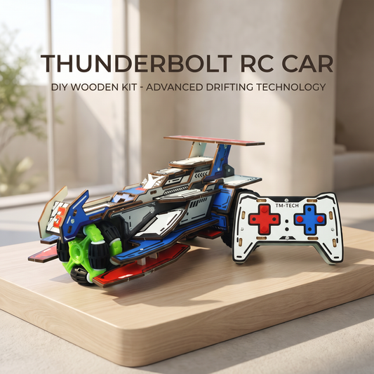 Premium 2.4G Wooden RC Drift Car DIY Kit | STEM Educational Building Toy for Kids