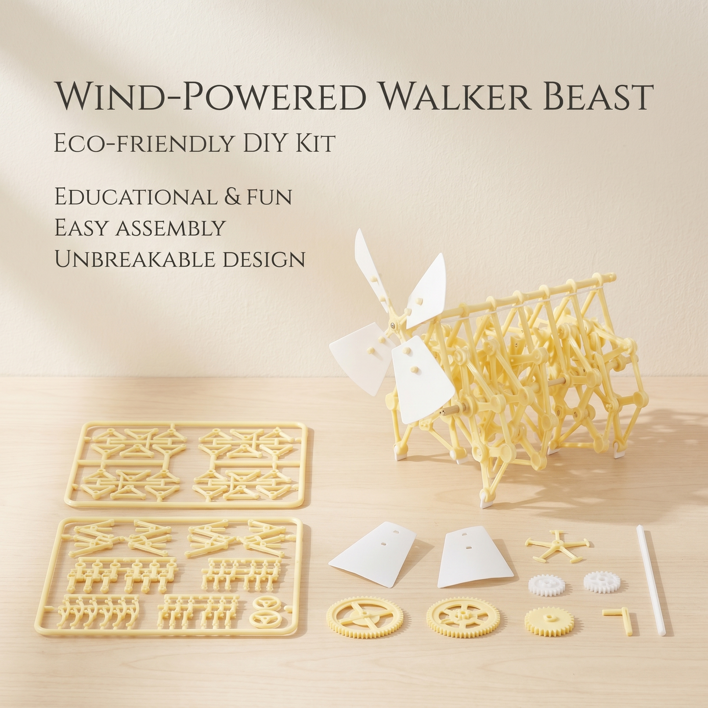 Wind Powered Walking Beast DIY Kit - Theo Jansen Inspired Strandbeest Toy